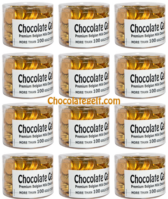Case of 12 x 100 GOLD Chocolate Coins Wholesale Case Kosher OU Dairy