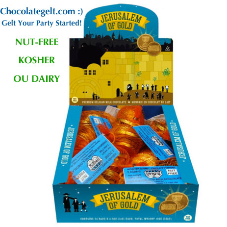 Nut-free MILK chocolate coins Chanukah Gelt Box: OU Dairy