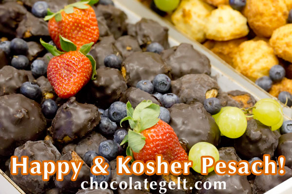 Passover chocolate covered macaroons in bulk made of coconut at a local kosher bakery” border=