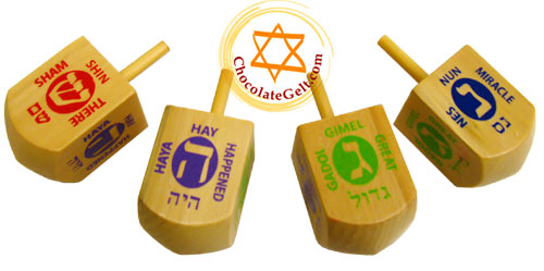 Large Wood Dreidel with English Letters (EACH)
