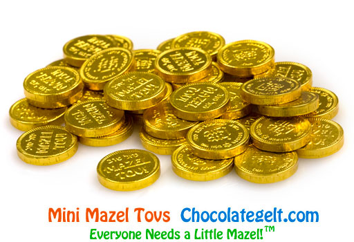 NEW! Mini Mazel Tovs GOLD Bulk Case 10 lbs (about 2400 coins)