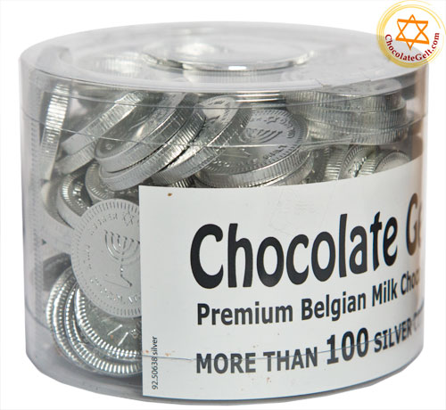 100 Milk SILVER Chocolate Coins (OU Kosher Dairy)