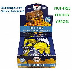 Cholov Yisroel Nut-Free Milk Chocolate Gold Coins in Box Kosher Dairy