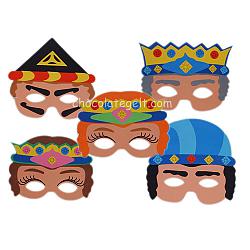Purim Character Masks Assortment (60 pcs)