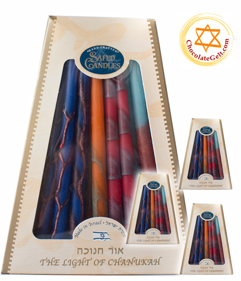 Dripless Premium Multi Color Chanukah Candles Made in Israel (CASE OF 12)