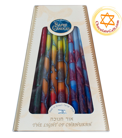 Premium TriColor Dripless Chanukah Candles Made in Israel