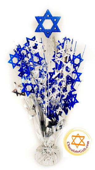 Chanukah Centerpiece - Blue and Silver Stars