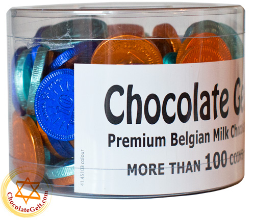 100 Milk MULTI-COLOR Chocolate Chanukah Gelt Coins OU