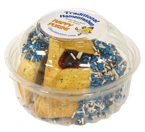 Hamentashen Mini Gift of 4 cookies Blue and White Sprinkle