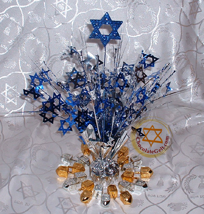 Hanukkah Centerpiece - Gold and Silver Sparkles