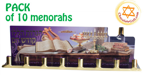 Tin Menorahs imported from Israel - PACK of 10