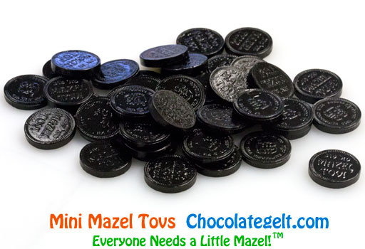 Mini Mazel Tovs - BLACK Foil Chocolate Coins by pound (240 coins) Kosher OU-D