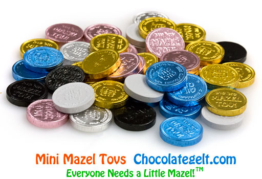 Mini Mazel Tovs MIXED Chocolate Coins - Bulk 10 LBS (about 2400 coins)