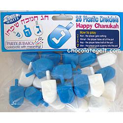 25 Assorted Blue and White Dreidels