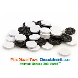 Mini Mazel Tovs BLACK & WHITE Chocolate Coins - 1LB Bulk (240 coins) Kosher OU-D