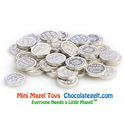 Mini Mazel Tovs SILVER Chocolate Coins - 1LB Bulk (240 coins) Kosher OU-D